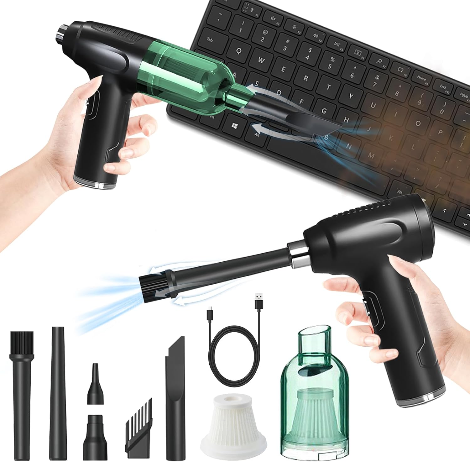 Exsivemy Electric Compressed Air Duster Cleaner for PC Rechargeable