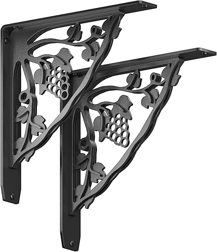 Miniatura 7 de Starby Southern Charm - Soportes de acero resistente para repisa de chimenea, estante flotante, soporte de encimera, soldado a mano (paquete de 2)