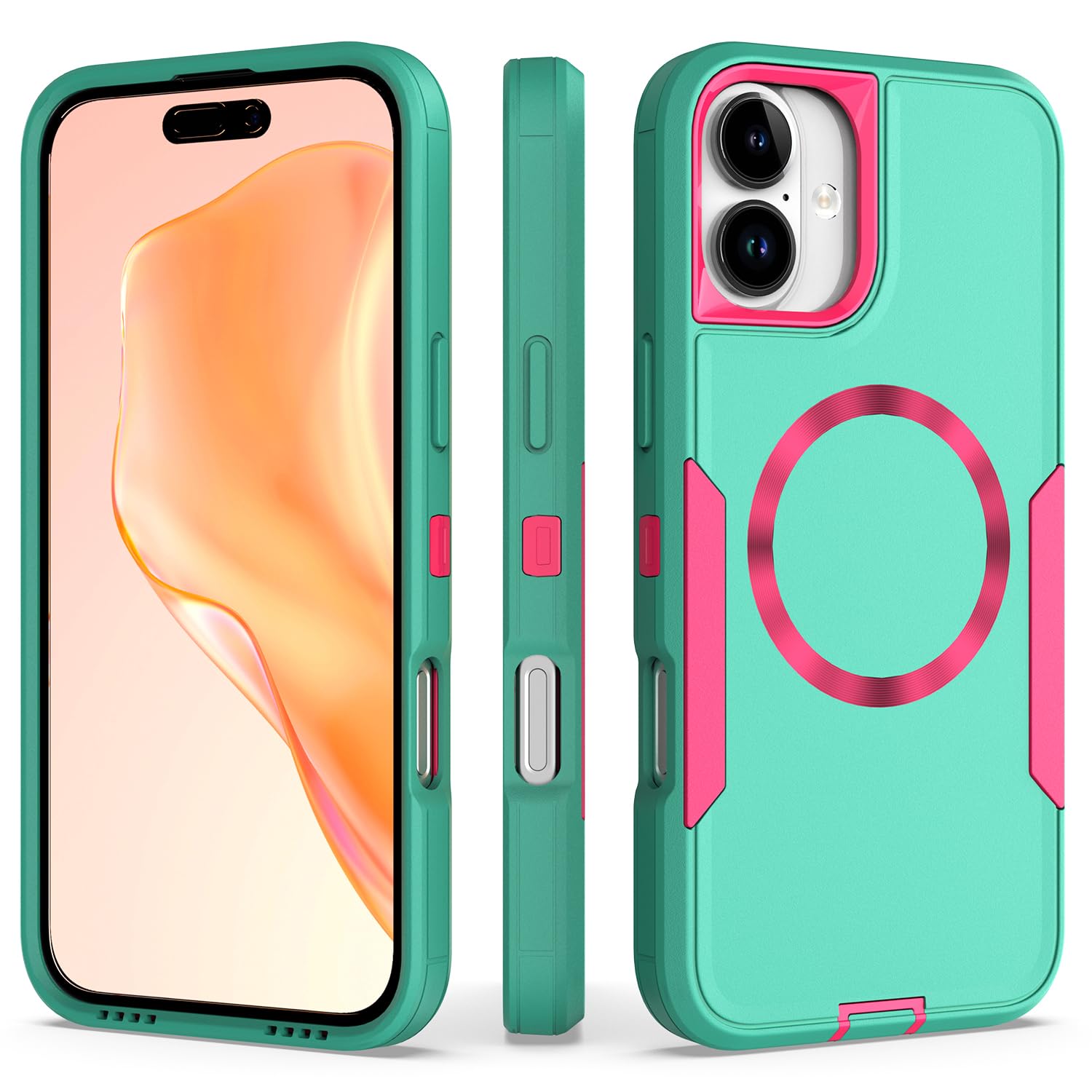 showdd Designed for iPhone 16 Case,Magnetic,Military Grade Dual Protection Drop,Tough Durable,Compatible with MagSafe,Dustproof,No Fading,No Yellowing