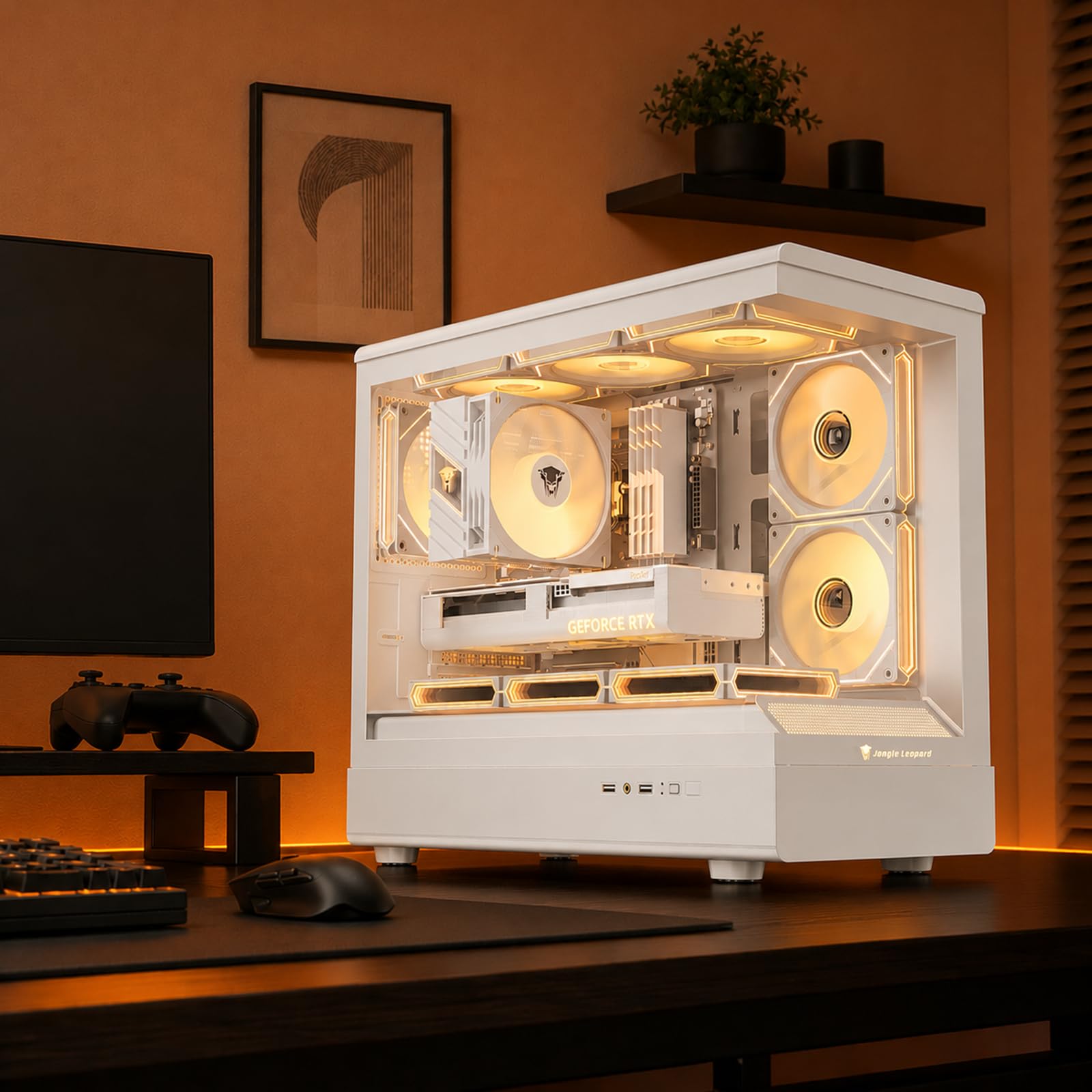 TZMRIT MS-01 Micro ATX Computer Gaming PC Case (bianco)
