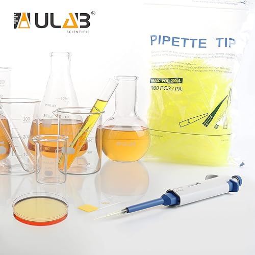 Miniatura 7 de ULAB Pipetador de un solo canal, micro pipetas de volumen ajustable, Vol.Range.0.1-2.5l, ULH1015