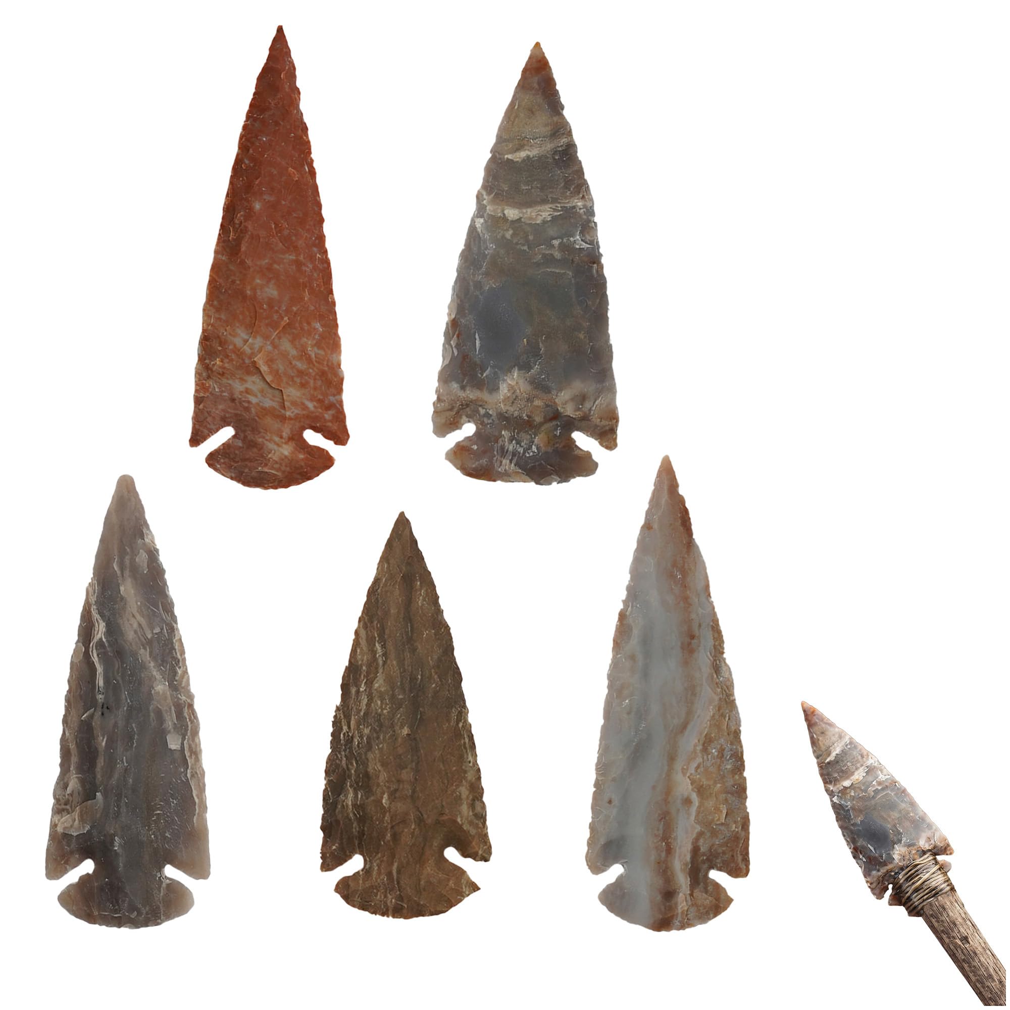 Lord Of Battles Unisex Natural Medieval Flint Arrowhead (1"-10" Size) | Crystal And Healing Stone Flint Rock Arrow Heads For Diy Project Craft Point Jewelry Making, 3"