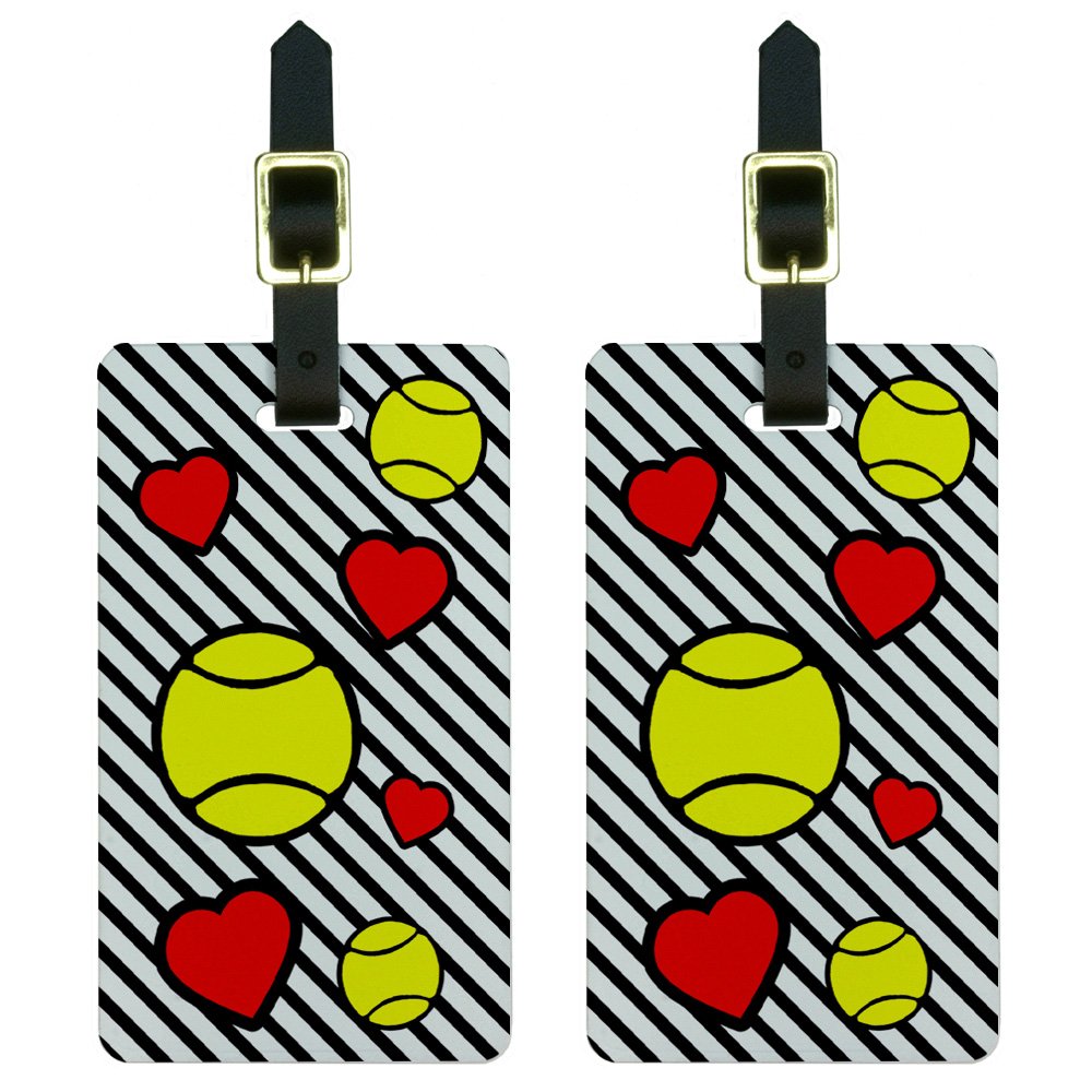 Tennis Love Luggage Tags Suitcase Carry-On ID Set of 2