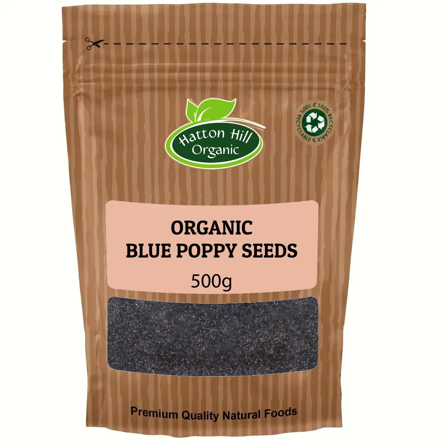 Organic Blue Poppy Seeds 500g by Hatton Hill Organic | Nutty & Versatile Baking Ingredient