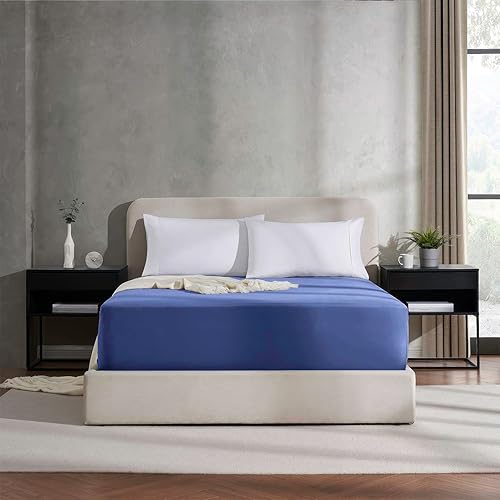 Miniatura 2 de Nestl Bedding - Sábanas bajeras con bolsillo profundo de 53 cm, Microfibra, Azul Royal, King