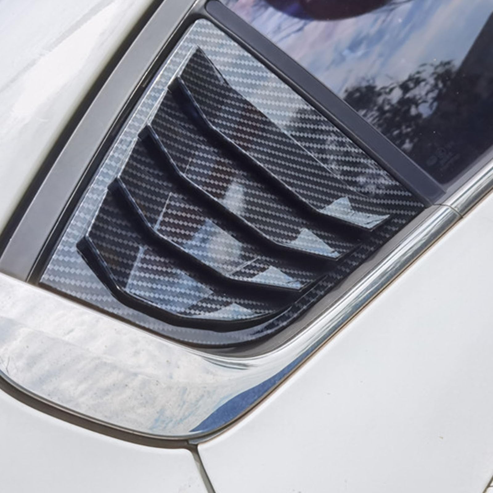 2 sztuki do KIA K3 2013-2018 Tylne okiennice samochodowe żaluzje boczne osłony, osłony, wykończenia, akcesoria zewnętrzne ABS, B Carbon Fiber Look