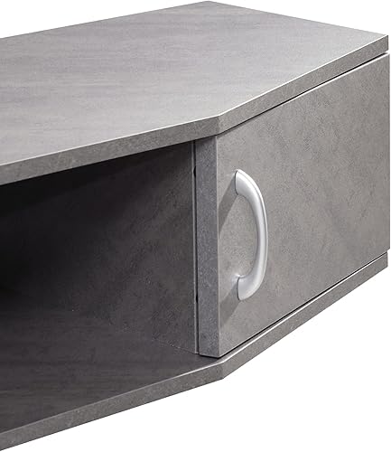 Miniatura 7 de FITUEYES Soporte de TV flotante con luces LED azules, centro de entretenimiento montado en la pared, almacenamiento de consola multimedia de madera,