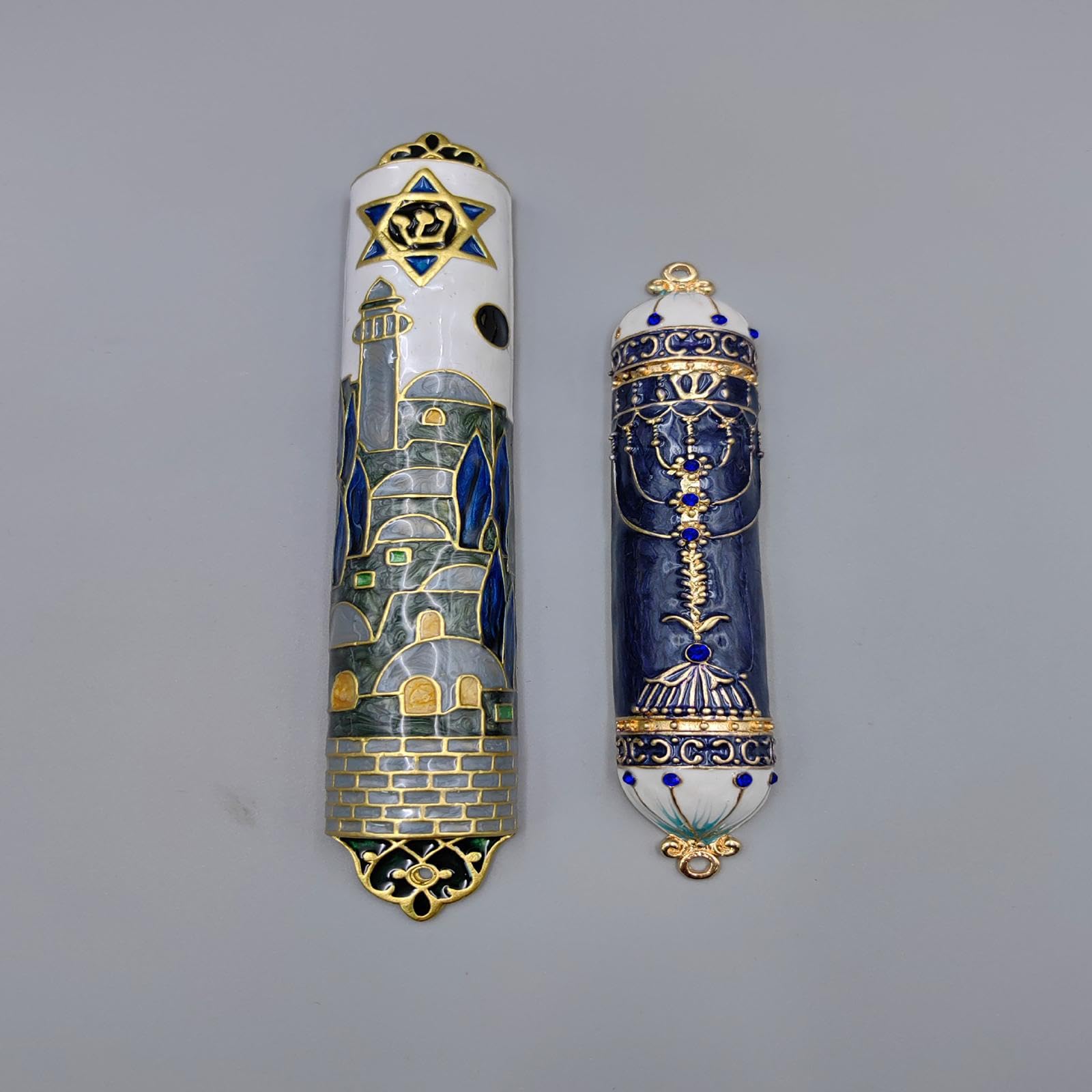 rockible Funda judía Mezuzah para decoración de Puerta Delantera, bendición del hogar Hecha a Mano para Regalo de inauguración de la casa, 17x2.8x1.5 cm