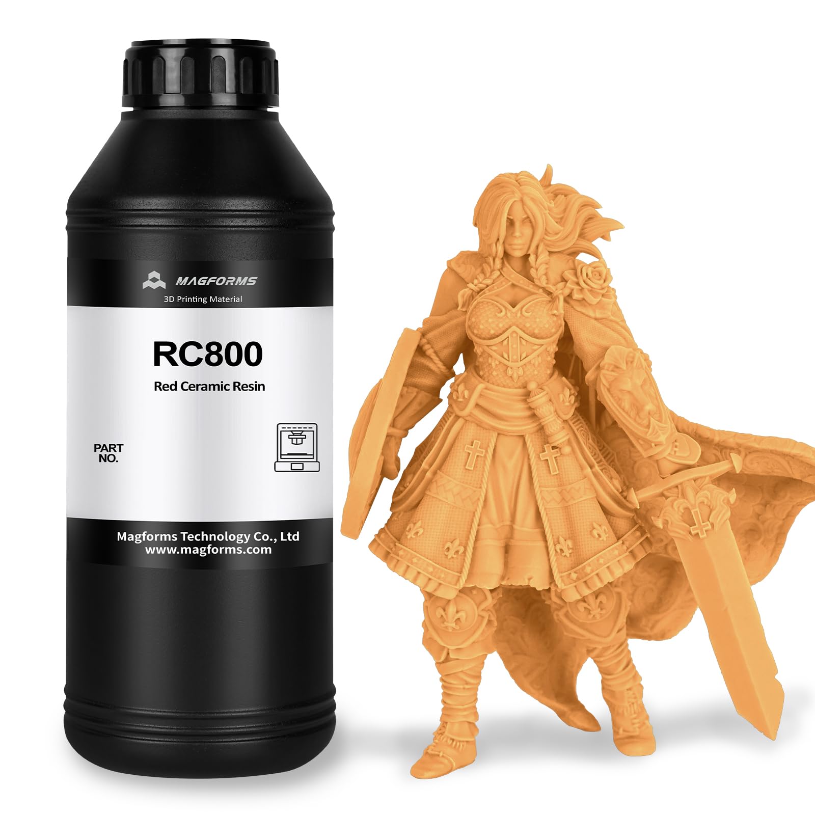 MAGFORMS 12K Performance 3D Printer Resin - RC800, Ceramic-Like & Minimum Shrinkage, Designed for Highly Detailed Jewelry & Miniatures, Print Best