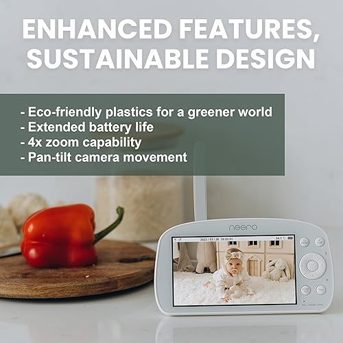Miniatura 6 de neero Monitor de video para bebé, no necesita WiFi, pantalla HD de 5.5 pulgadas, rango de 1000 pies, monitor infantil con cámara y audio, sin WiFi,
