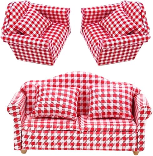 NOLITOY 3 juegos de mini modelos de sofá, muebles en miniatura, modelo de muebles pequeños, decoración de muebles para accesorios de fotografía
