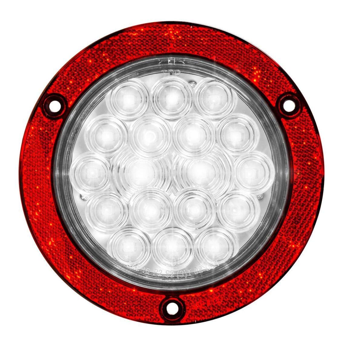 GG Grand GeneralGG Grand General 75919 4 Inches Fleet White/Clear 18 LED with Reflector Flange Mount Light