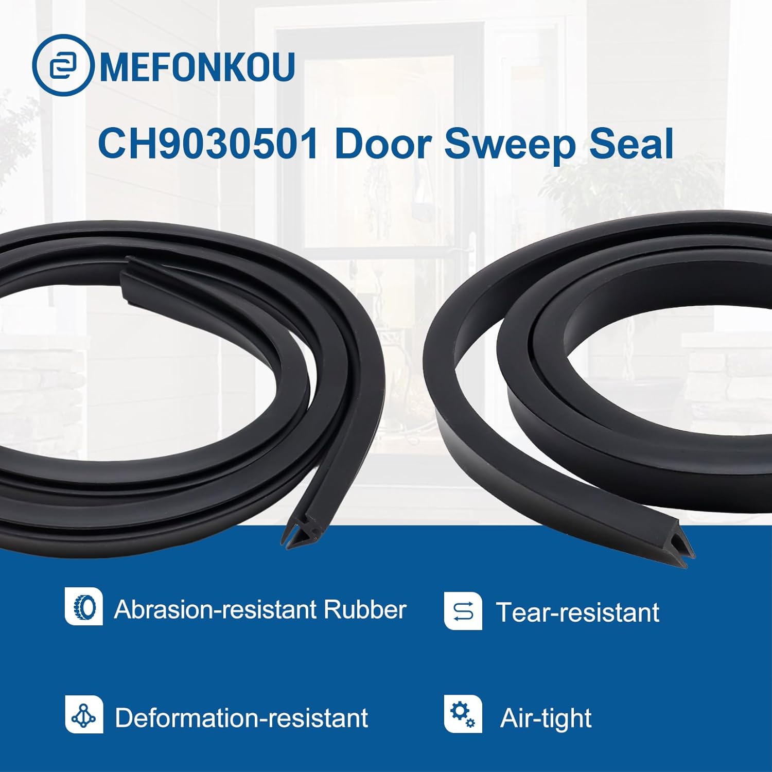 CH9030501 Sweep Replacement for Larson & Pella Storm Doors Expander Sweeps, Storm Door Sweep Seal for Vinyl and Metal Door Sweep Assembly - 2 Specifications Rubber Strip