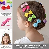 Vista 4 de Lazos para el pelo para niñas pequeñas: clips forrados con cinta de grogrén de 1.8 in, 60 piezas (30 pares)