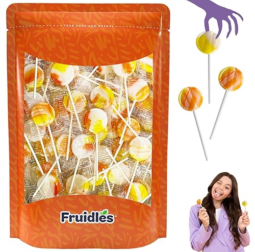 Miniatura 6 de Fruidles Paletas de maíz de Halloween, bolas y barriles, ideales para rellenos de bolsas de golosinas de fiesta de Halloween, envueltas
