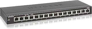 Netgear GS316 Switch 16 Port Gigabit Ethernet LAN Switch (Plug-and-Play Netzwerk Switch, 32 GBit/s Switching-Kapazität, lü...