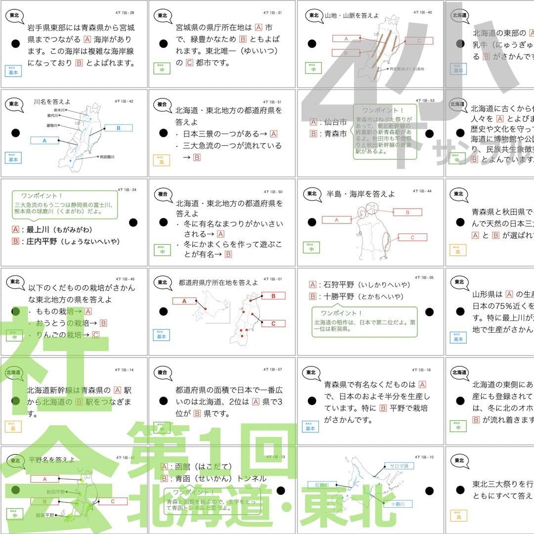 中学受験【4年下全セット 社会・理科 1-18回】組分けテスト対策 予習シリーズ 中学受験 暗記カード【4年上 セット 理科 1-9回】組分けテスト対策