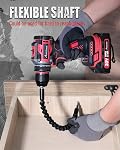 AVID POWER Sans pinceaux Power Ensemble de forages, 20V Kit pilote sans fil avec batterie 2.0Ah et chargeur, 3/8-Inch Chuck en métal, 355 Torque en lbs, 2-Variable Vitesse, 26 Position et 22pcs Accessoires