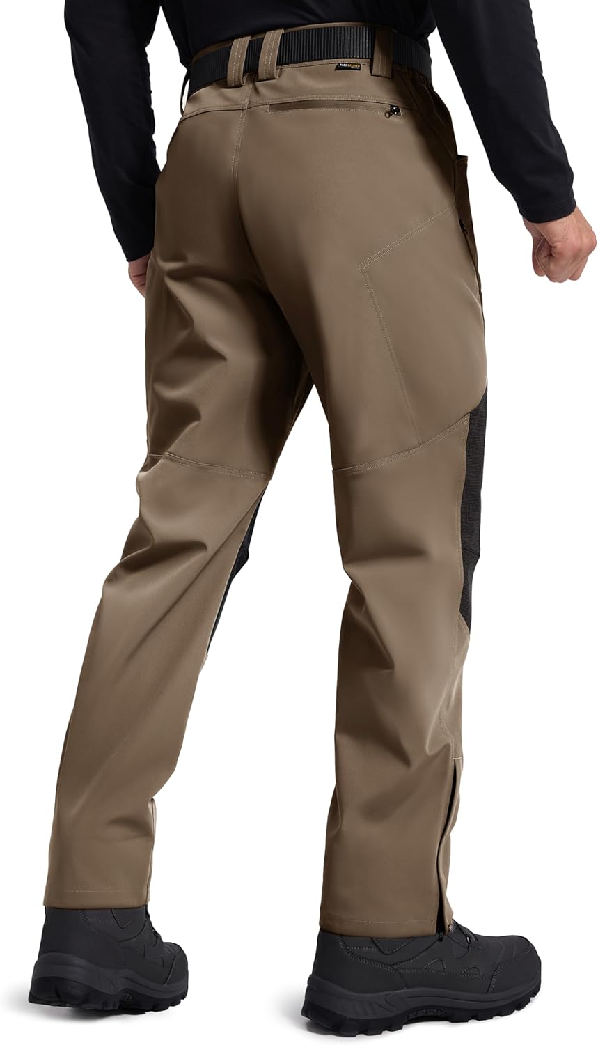 FREE SOLDIER Men's Waterproof Ski Pants Winter Thermal Insulated Snow Ski Pants with Zipper Pockets