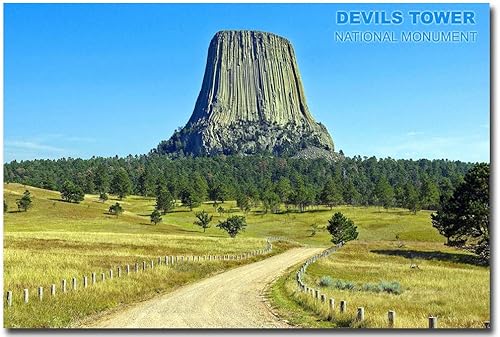 Devils Tower National Monument Travel Landscape - Imán para refrigerador, tamaño 2.5 x 3.5 pulgadas