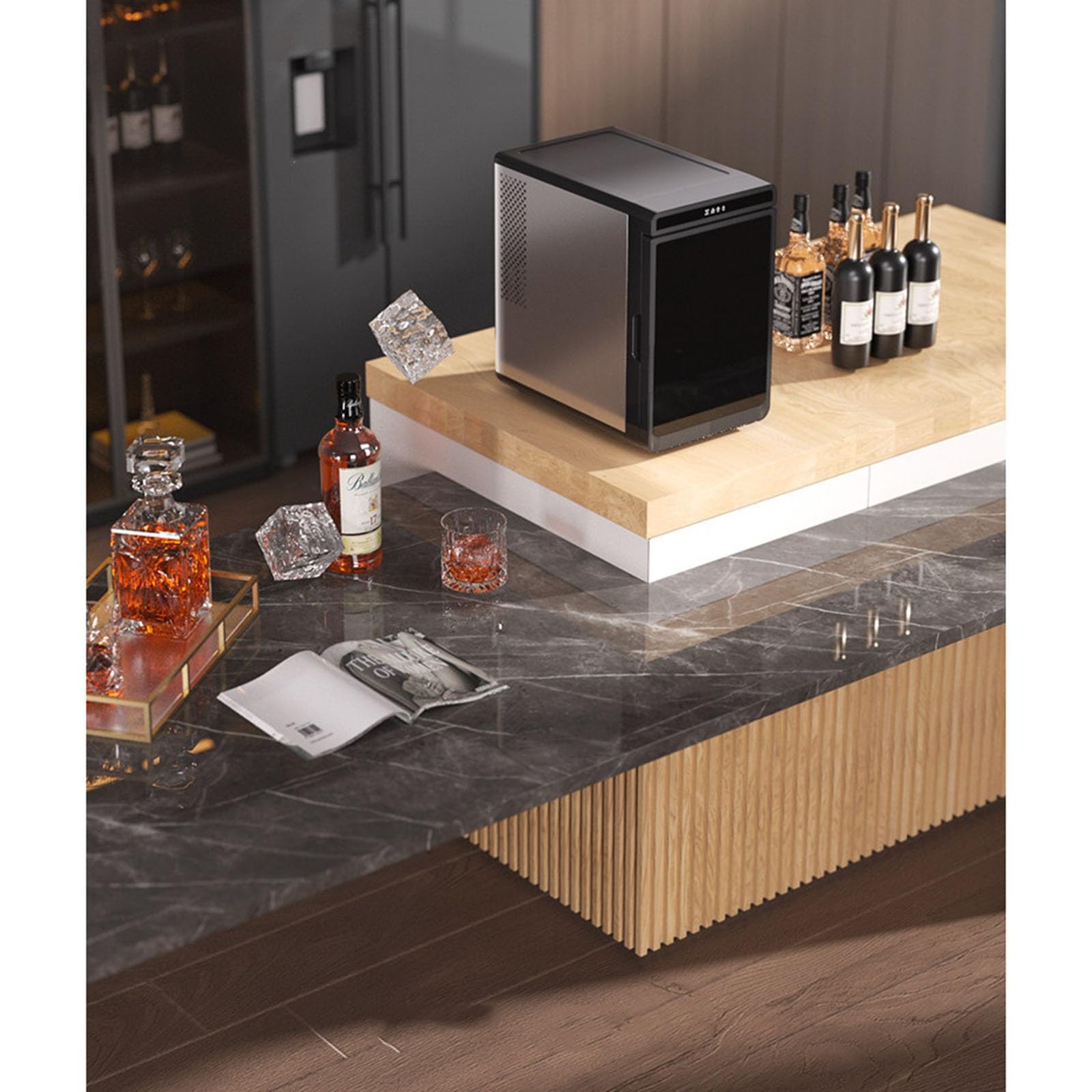 Macchina per Il Ghiaccio Compatta,Macchina per Il Ghiaccio Portatile,Produzione Ghiaccio Programmata 24 Ore,Ideale per Bar E Piccoli Usi Commerciali(C)
