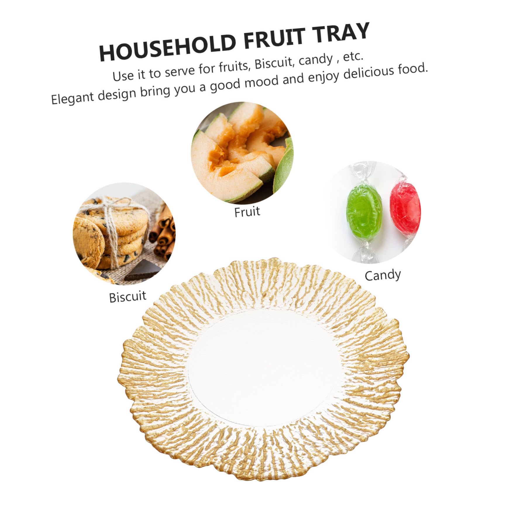 Cabilock Luxuriöses Obsttablett Aus Glas Schüssel Dekorativer Snackhalter Für Süßigkeiten Obst Und Gemüse 32 Cm Groß