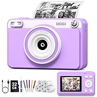 Macchina Fotografica Bambini Istantanea, 2.4" Schermo Fotocamera Istantanea con 32GB Scheda