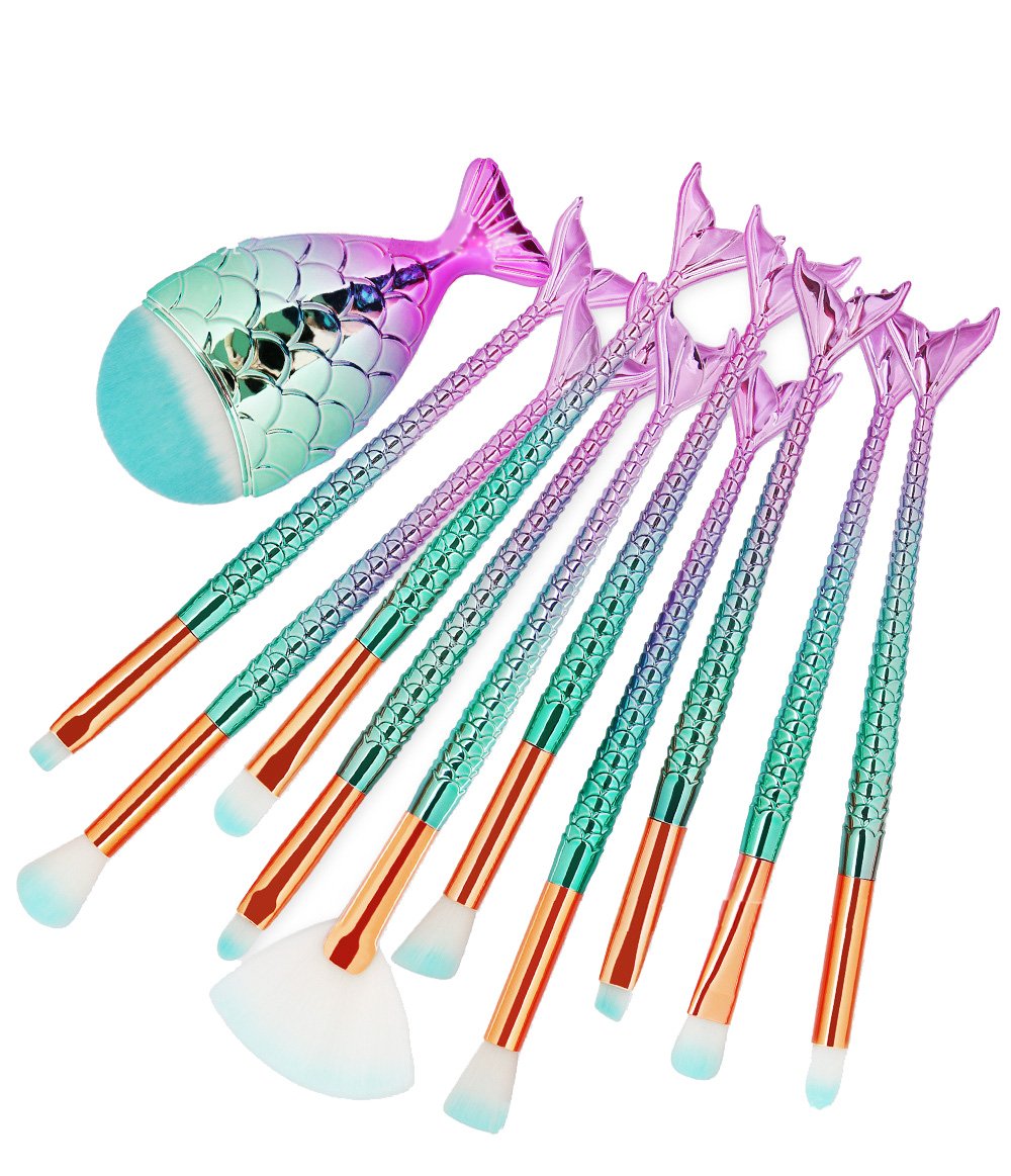 GCIYAEN Makeup Brushes Set Premium Synthetic Foundation Brush Blush Blending Eye shadow eyebrow eyelash Nasal Shadow Lip Brush (11Pcs Colorful)