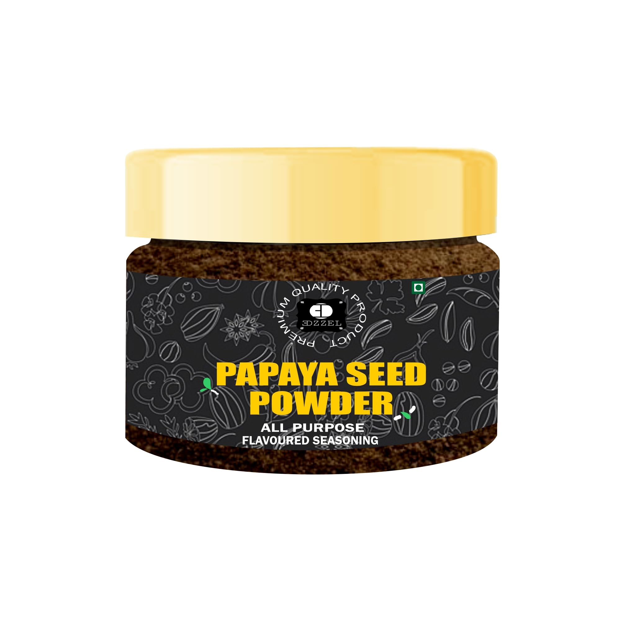 EDZZEL Semi di papaya tostati secchi in polvere, condimento indiano, 15 g