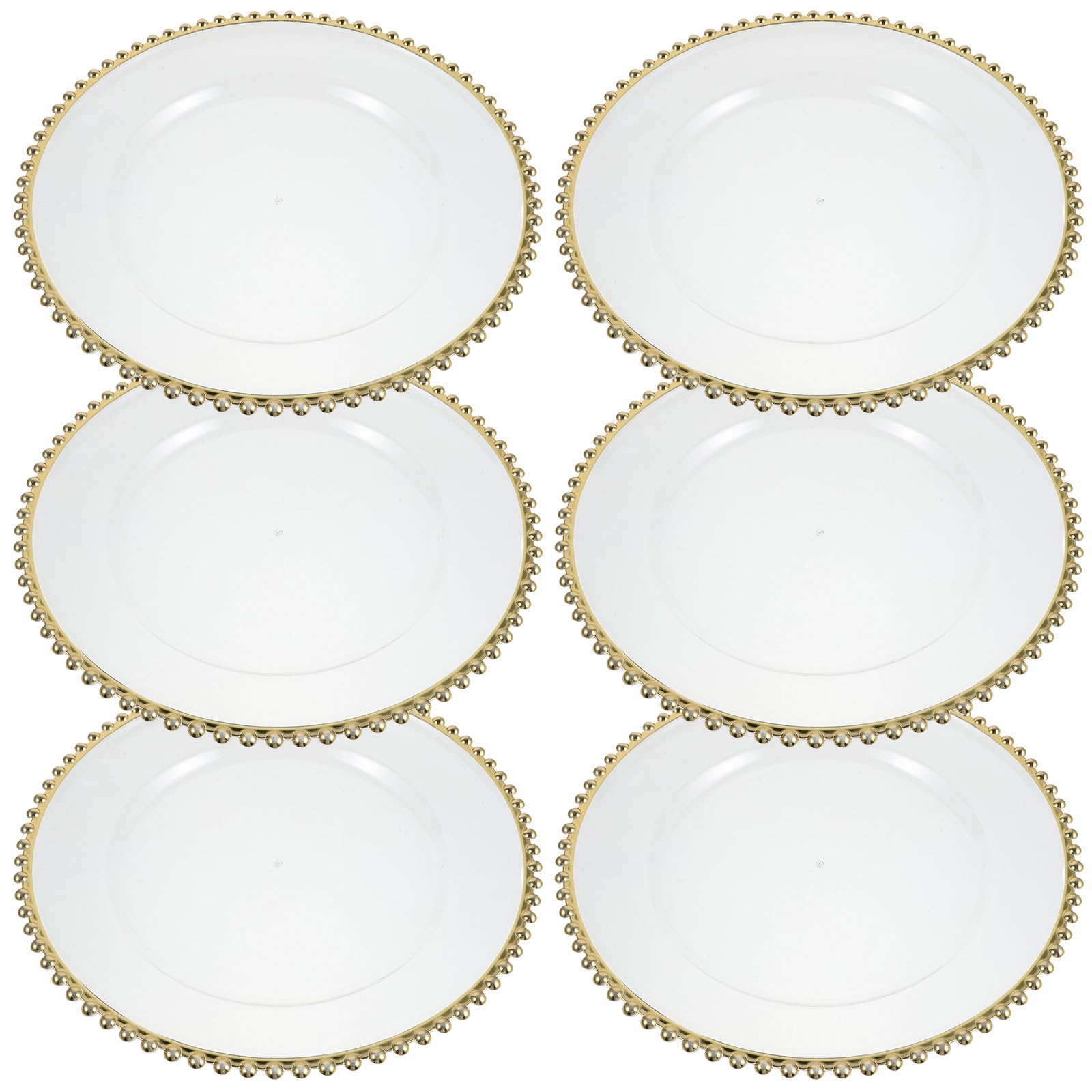 Assiettes en plastique transparentes pour mariage élégant lot de 6 pièces de fête