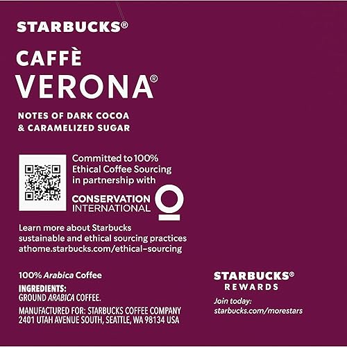 Vista 35 de Starbucks Cápsulas de café K-Cup Dark Roast — Caffè Verona para cafeteras Keurig — 1 caja (10 cápsulas)