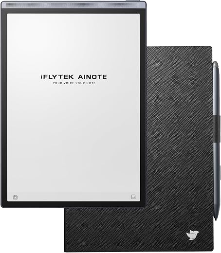 iflytek AINOTE Air 2 Bundle,8.2-inch AI Note Taking Tablet Writing Tablet with Black Folio Case,Voice-to-Text Transcriptio...