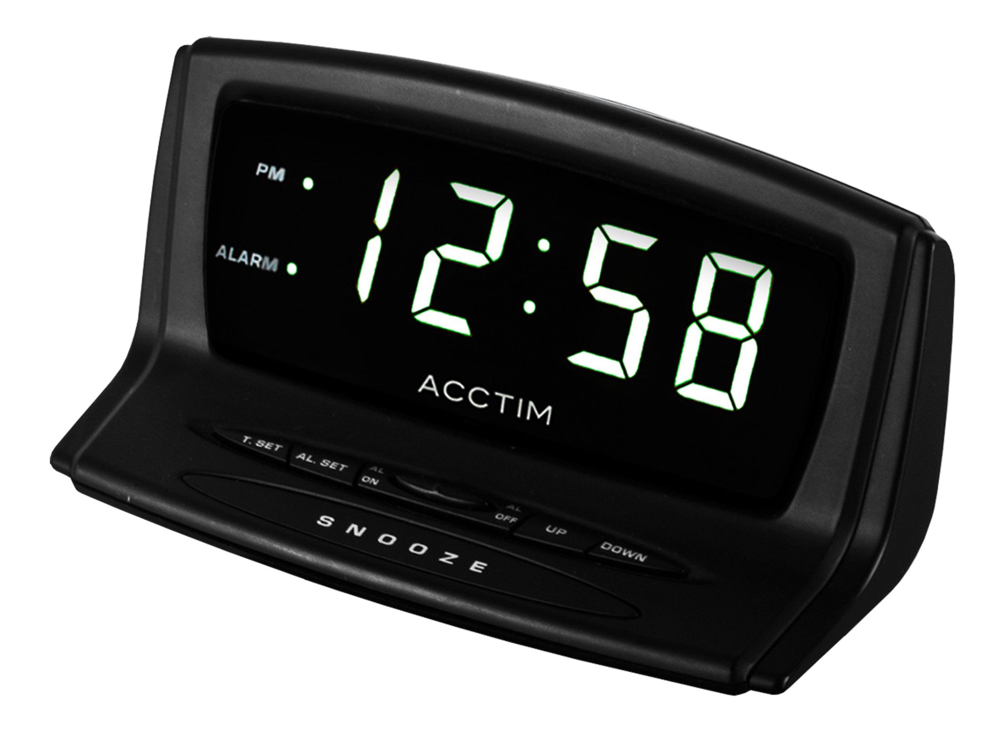Acctim 15323 Eos White LED Smart Connector Black Alarm Clock