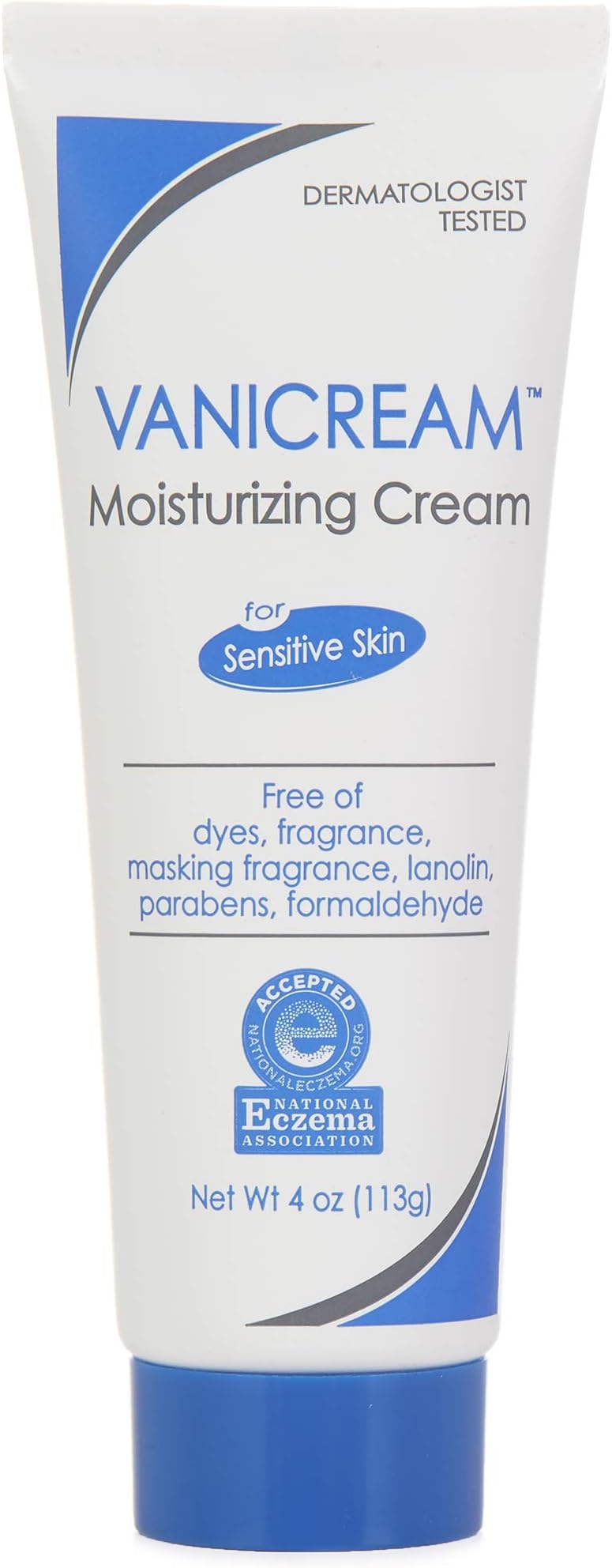 Moisturizing Skin Cream tube for sensitive skin - soothes red, irritated, cracked, or itchy skin - dye free, fragrance free, preservative free - dermatologist tested - 4 ounce (Pack of 12)