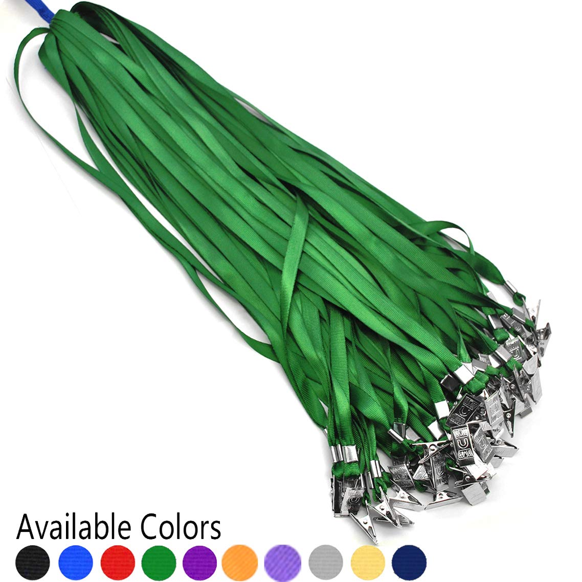 Cordones con soporte vertical para tarjetas de identificación, 50 unidades, resistentes al agua y al polvo, 50 unidades de clips para identificación de la oficina para hombres y mujeres