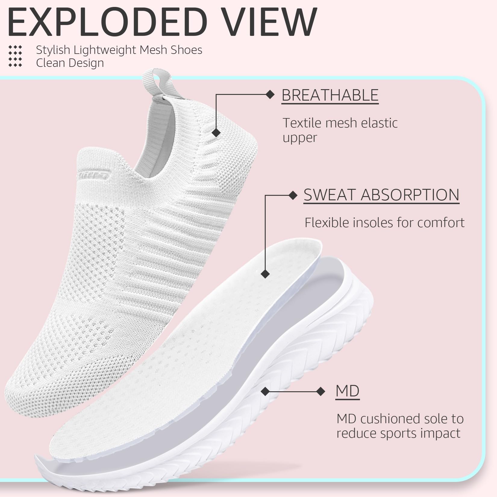 Sneakers Donna Scarpe da Ginnastica Scarpe da Camminare Comode Casual Sneaker