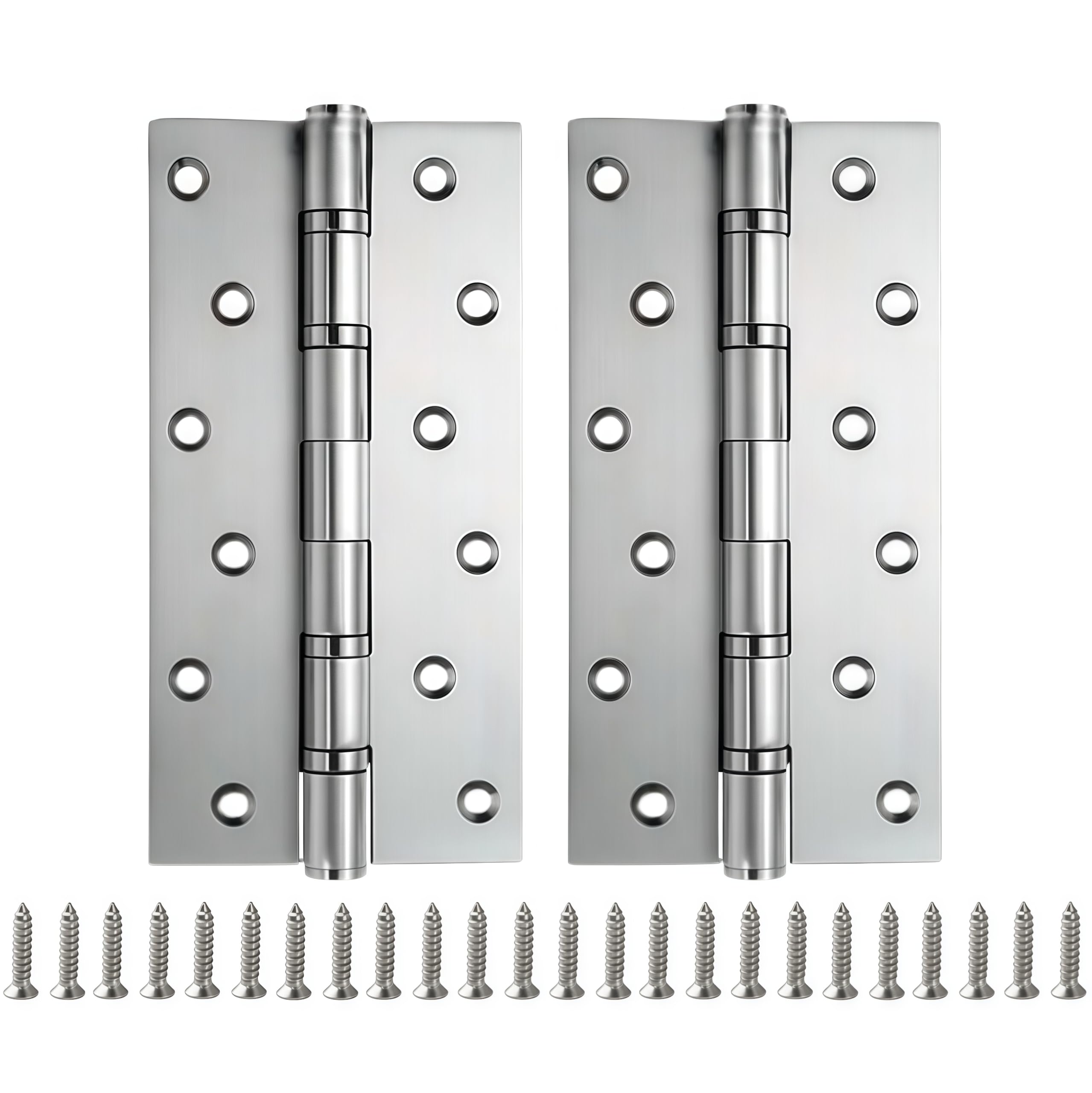 2 Pack Duty Stainless Steel Casement Hinges 8 Inches 3.5mm Thick Silver