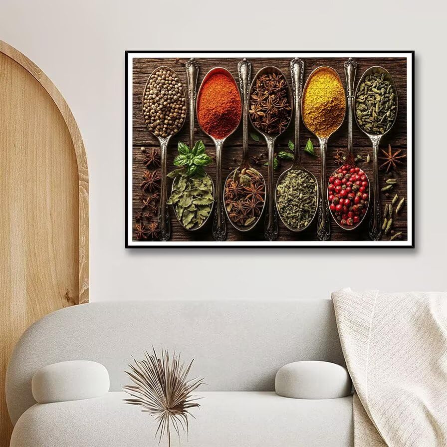 Puzzle 1500 sztuk przypraw, drewniane puzzle kuchenne dla dorosłych, rozmiar: 87 x 57 cm, puzzle 1500 sztuk dla dorosłych, rodzinne gry edukacyjne, puzzle pomysł na prezent dla kobiet, wystrój domu