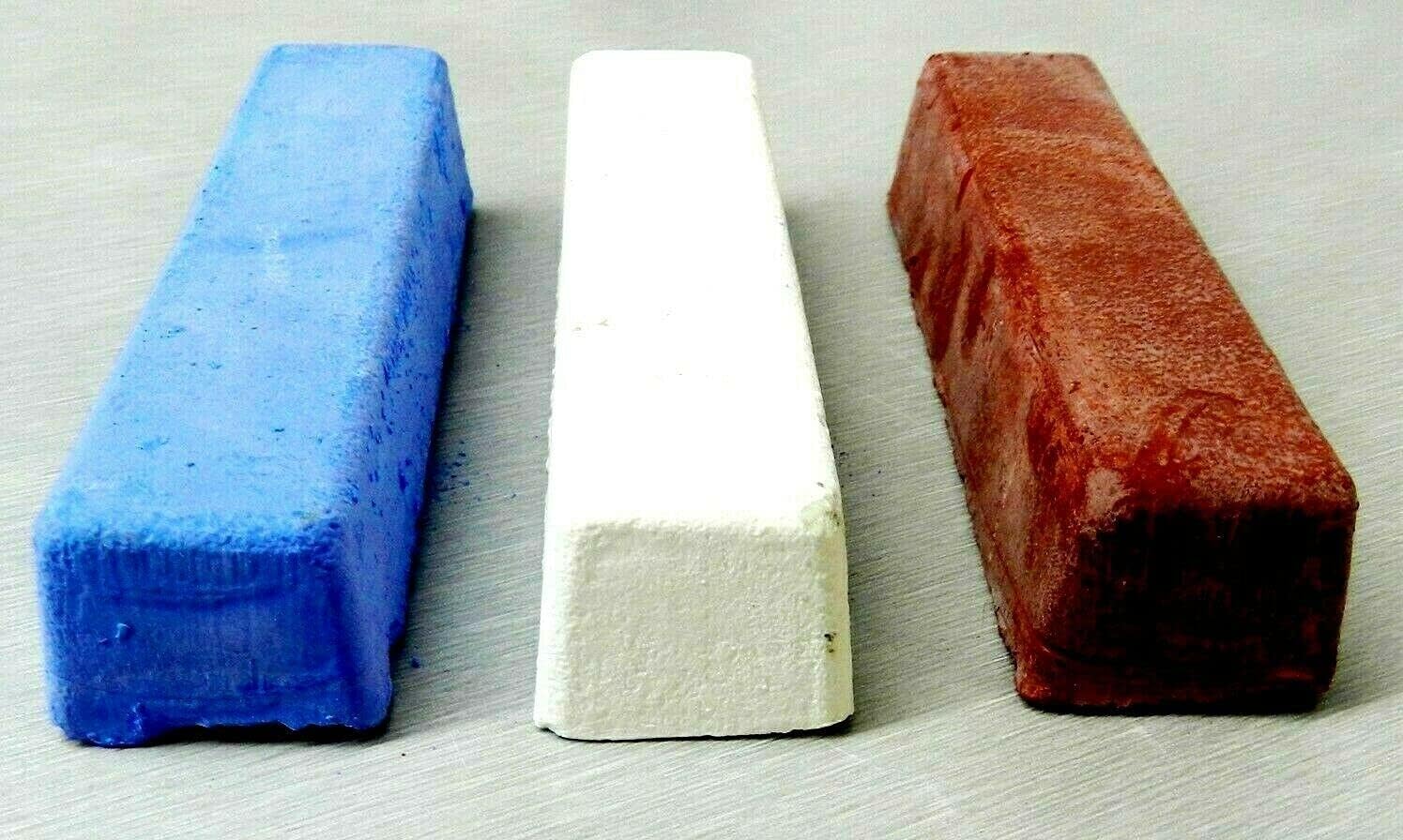 Jewelers Rouge Polishing Compound Red White & Blue for Gold & Silver 3 Bars 5oz by JTS