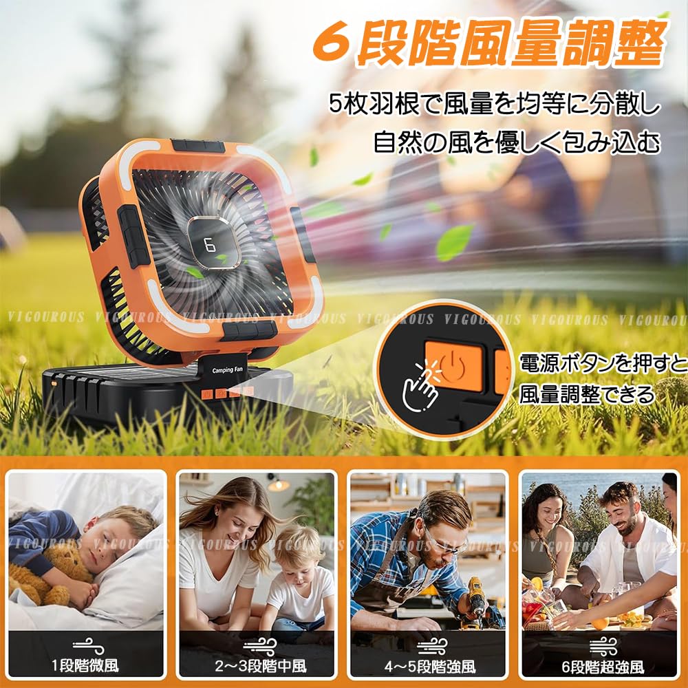【2026年4in1型！太陽光充電/左右首振り/ライト付】ソーラー扇風機 100 Amazon.co.jp : 【2026年4in1型！左右首振り/太陽光充電/ライト付