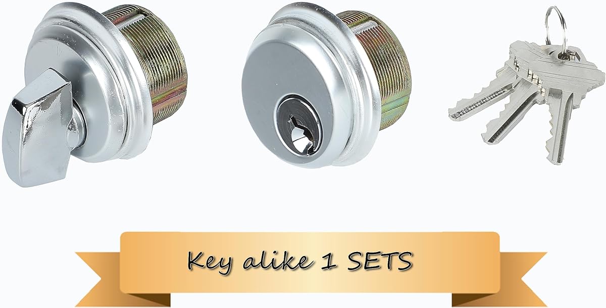 Storefront Door Lock Commerical Mortise Lock Cylinder with Thumbturn Satin Nickel Finish 1 Set