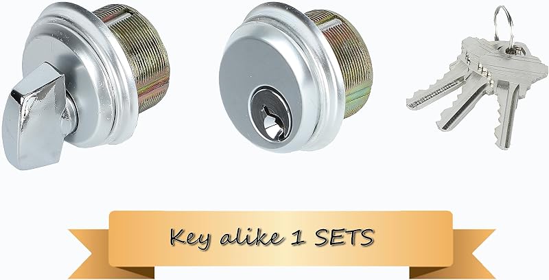 Storefront Door Lock Commerical Mortise Lock Cylinder with Thumbturn Satin Nickel Finish 1 Set