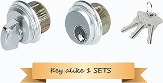 Storefront Door Lock Commerical Mortise Lock Cylinder with Thumbturn Satin Nickel Finish 1 Set
