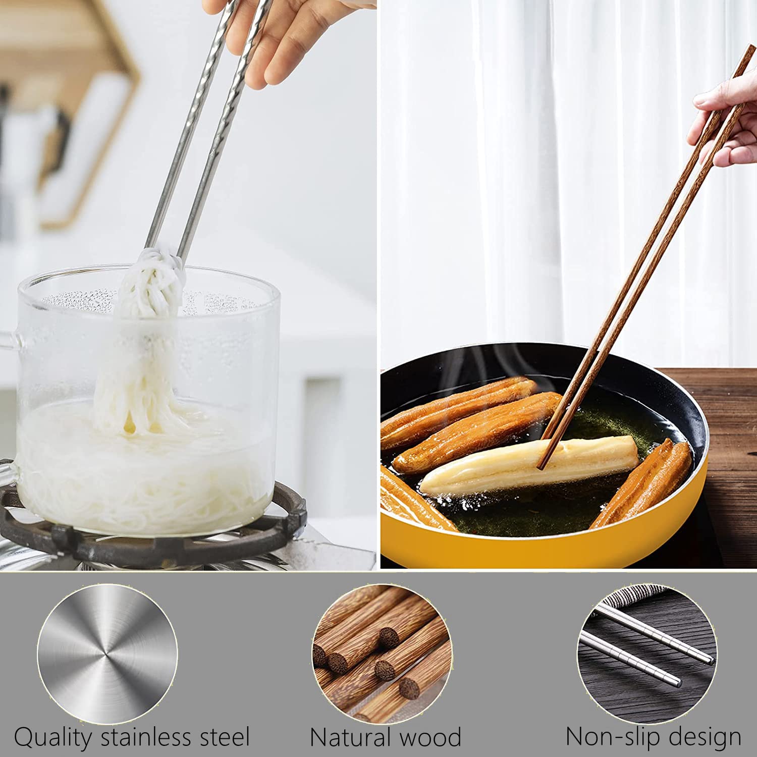 Baguettes De Cuisine Japonaise En Bois 33 Cm - Cuisine Kawaii