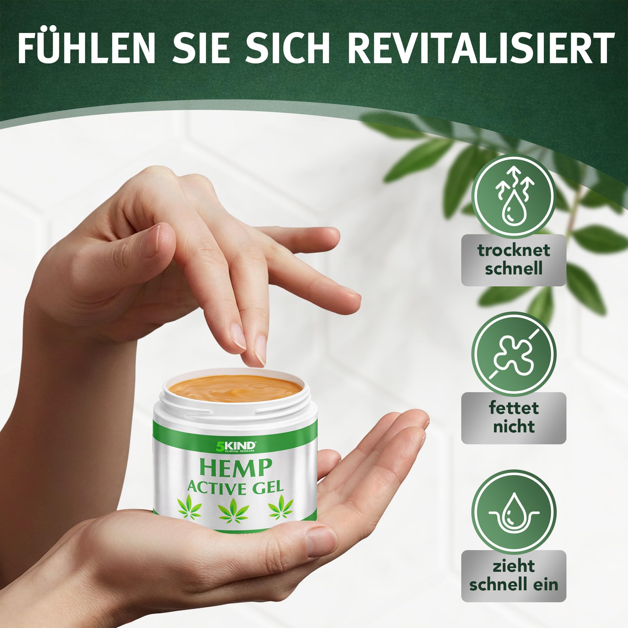 5Kind Hanf Aktivgel - 300ml - Natürliche Inhaltsstoffe - Für alle Hauttypen
