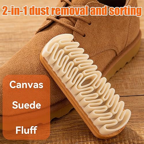 Miniatura 2 de Cepillo de gamuza para zapatos, cepillo de gamuza de nobuk para zapatos, cepillos multiusos de pulido de goma con cepillo de cerdas suaves, para