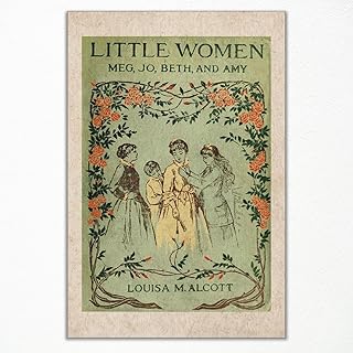 BTNXWL Little Women Book Cover Wall Art, Classic Book Canvas Poster, Retro Bookish Print Gift, Home Library Reading Corner Picture, Reading Wall Decor 8x12in Unframed