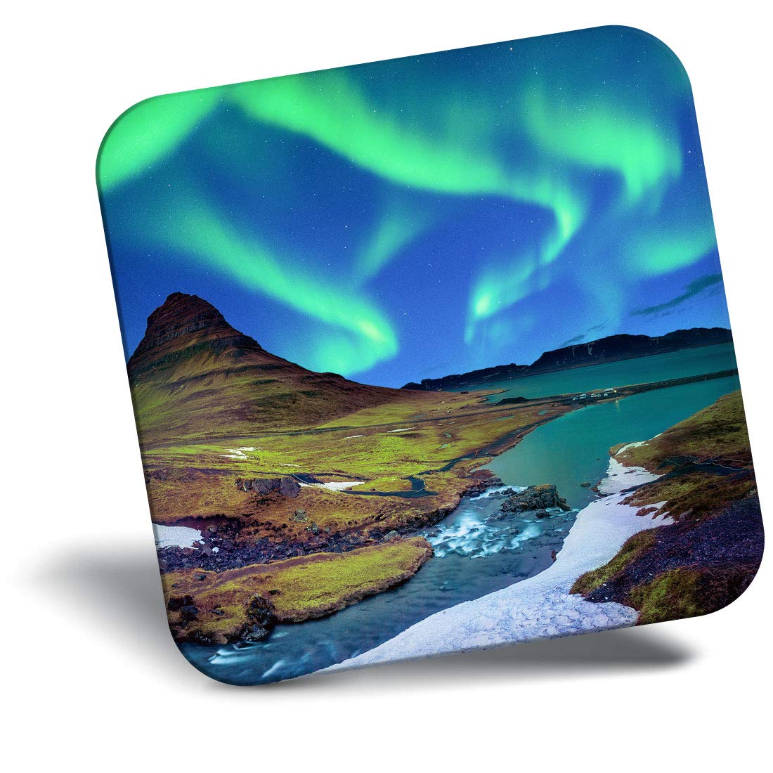 Destination Vinyl Ltd Fridge Magnet - Kirkjufell Iceland Aurora 3400