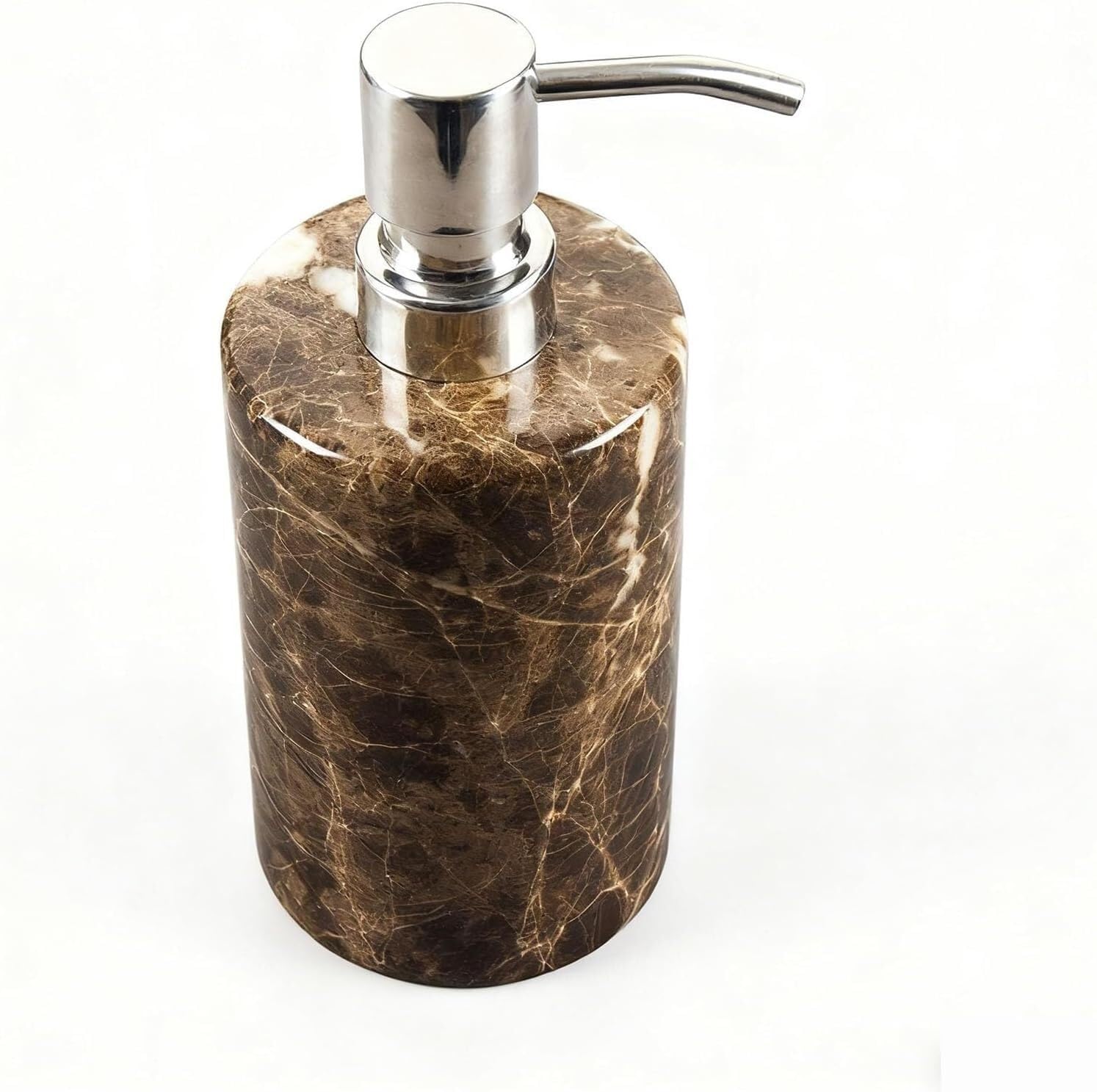 Soap bottle， Marble soap dispenser 165 ml is suitable for bathroom countertops(Type D,Silver)
