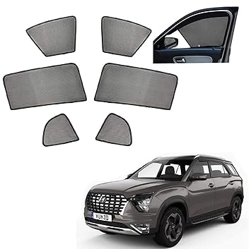 Auto Addict Car Half Magnetic Sunshade Curtain (Side Windows,6 Pcs) for Hyundai Alcazar 2021